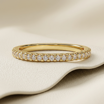 Yellow gold single row round diamond band
Luxury round diamond band in yellow gold
Elegant slim diamond band with round brilliant diamonds
Fine jewelry single row diamond band close up
Sparkling yellow gold band with shared prong round diamonds
Premium round diamond wedding band for women
Designer slim round diamond band in yellow gold
Modern stackable round diamond band with brilliant diamonds
Timeless yellow gold single row diamond band
Classic round brilliant diamond band with delicate gold profile