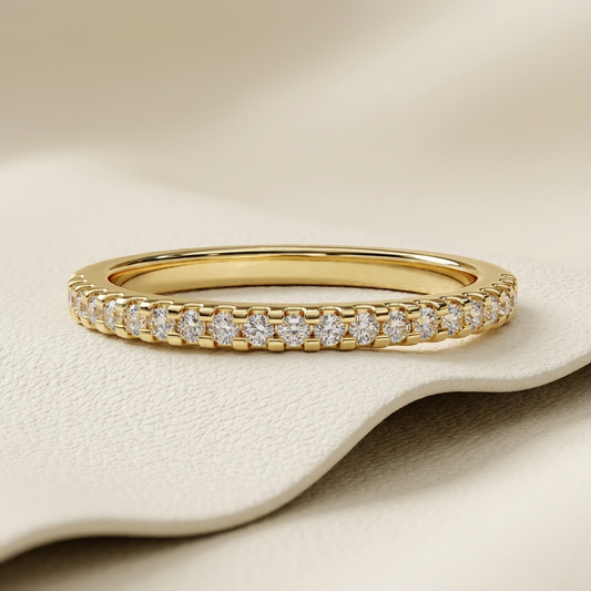 Yellow gold single row round diamond band
Luxury round diamond band in yellow gold
Elegant slim diamond band with round brilliant diamonds
Fine jewelry single row diamond band close up
Sparkling yellow gold band with shared prong round diamonds
Premium round diamond wedding band for women
Designer slim round diamond band in yellow gold
Modern stackable round diamond band with brilliant diamonds
Timeless yellow gold single row diamond band
Classic round brilliant diamond band with delicate gold profile