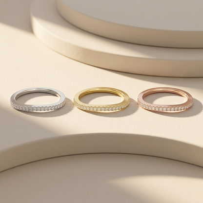 Slim diamond band rings in white yellow and rose gold
Elegant trio of thin rings with fine diamond detailing
Minimal diamond bands in three gold color variations
Luxury slim rings with continuous diamond row design
Fine jewelry thin bands with delicate diamond sparkle
Modern minimal rings in white yellow and rose finishes
Premium slim band rings with subtle diamond accents
Stylish trio rings with clean and refined diamond setting
Contemporary thin bands with micro diamond detailing
Dainty diamond rings in m