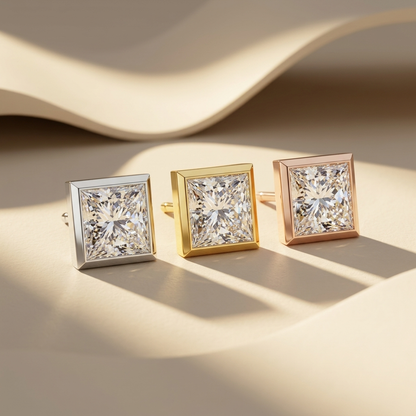 Square Frame Diamond Stud CollectionSquare Frame Diamond Stud Collection
Princess Cut Stud Trio
Multi Metal Square Earrings
Square Solitaire Diamond Studs
Bezel Edge Diamond Earrings
Princess Diamond Earring Collection
Modern Square Stud Display
Geometric Princess Earrings
Premium Square Diamond Studs
Designer Princess Cut Earrings