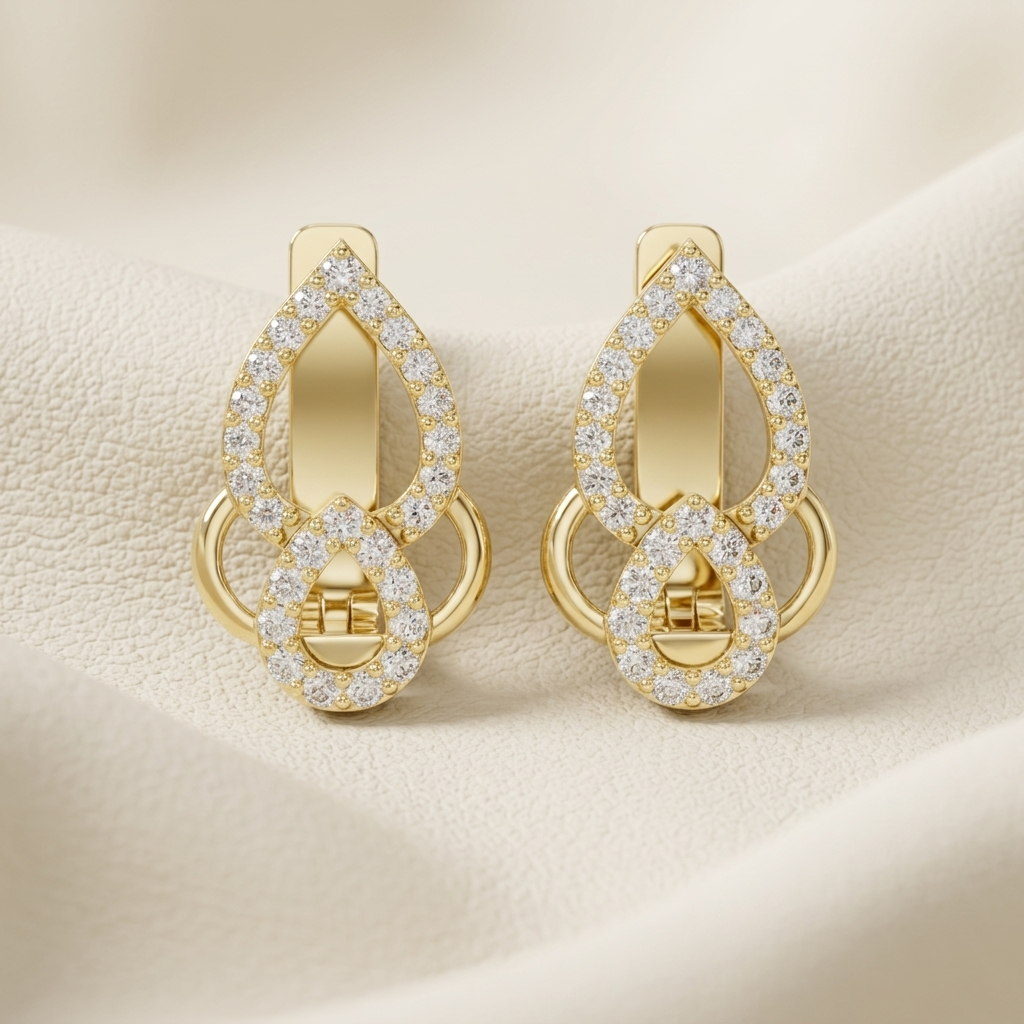 Teardrop diamond link earrings in yellow gold
Luxury teardrop diamond earrings
Elegant yellow gold diamond drop earrings
Fine jewelry teardrop link earrings
Premium diamond teardrop earrings
Sparkling yellow gold drop earrings
Modern diamond link earrings
Contemporary teardrop diamond jewelry
Designer yellow gold earrings
Classic diamond drop earrings