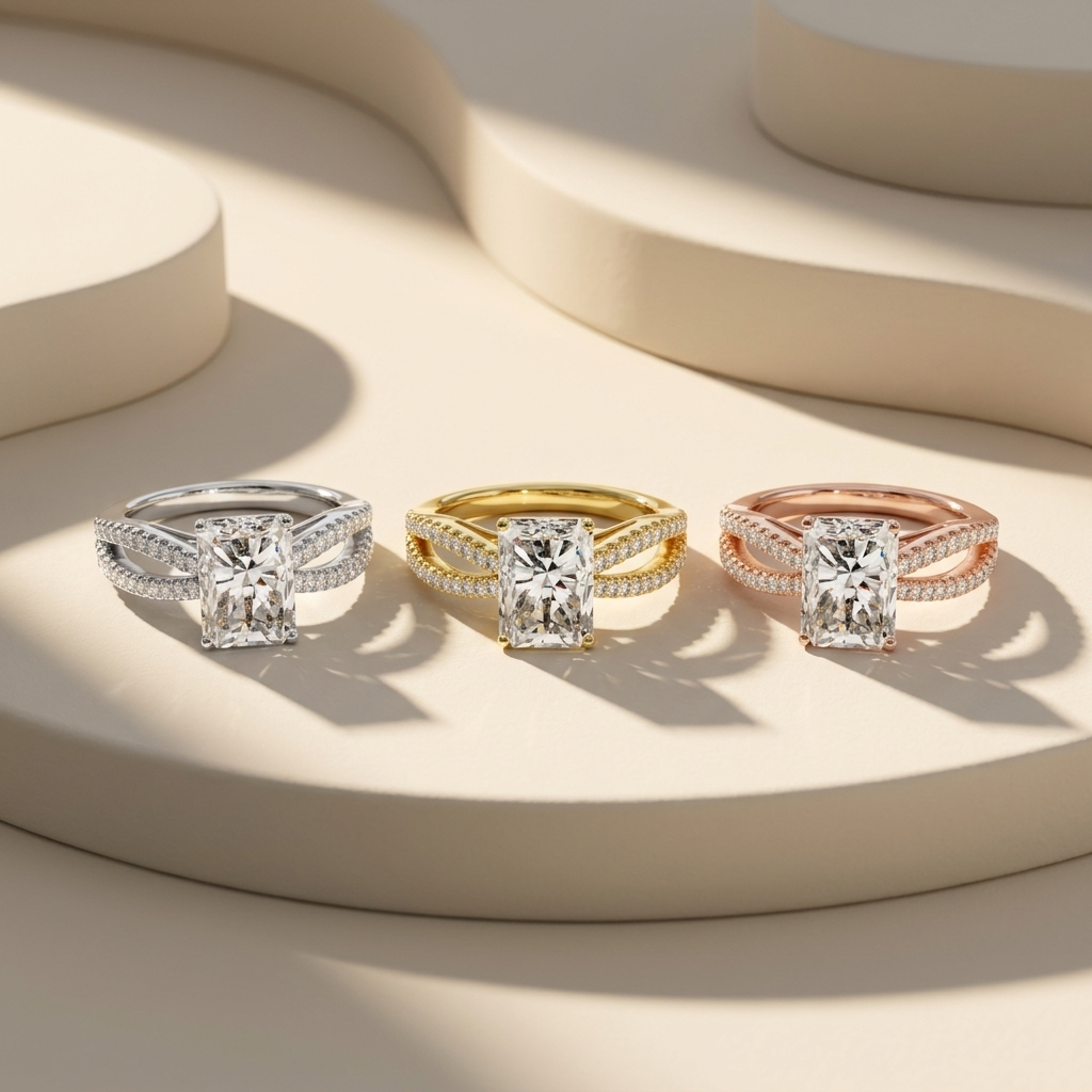 Three diamond rings luxury collection
Gold silver rose gold diamond rings
Elegant diamond rings set display
Luxury engagement rings trio design
Different metal diamond rings style
Premium diamond rings collection
Modern diamond rings in three colors
Classic and stylish diamond rings set
Fine jewelry diamond rings showcase
Beautiful diamond rings lineup