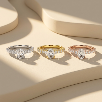 Three solitaire diamond rings set
Gold silver rose gold engagement rings
Luxury solitaire diamond rings collection
Elegant diamond rings in three metals
Premium engagement rings display
Modern solitaire diamond rings style
Fine jewelry rings showcase
Classic diamond rings lineup
Beautiful multi color engagement rings
Stylish solitaire diamond rings set