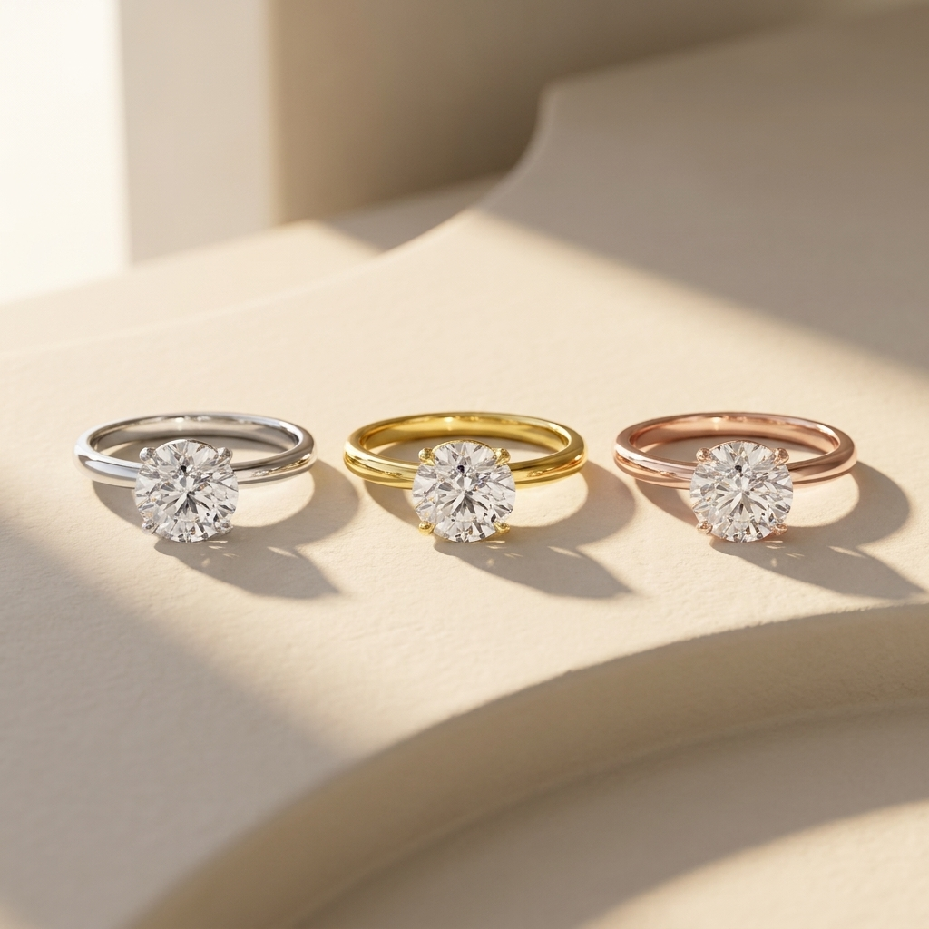 Three tone solitaire rings
Round diamond ring set
White gold solitaire ring
Yellow gold solitaire ring
Rose gold solitaire ring
Classic engagement rings
Round diamond solitaire set
Trio of solitaire rings
Luxury diamond ring collection
Three metal diamond rings