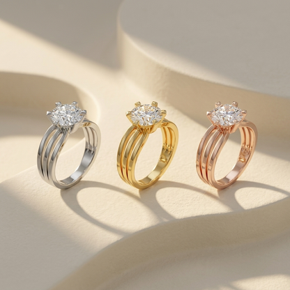 Three tone diamond rings
Round solitaire engagement rings
Gold diamond solitaire rings
White gold diamond ring
Yellow gold solitaire ring
Rose gold diamond ring
Three metal engagement rings
Diamond rings collection
Classic solitaire ring set
Trio of diamond rings