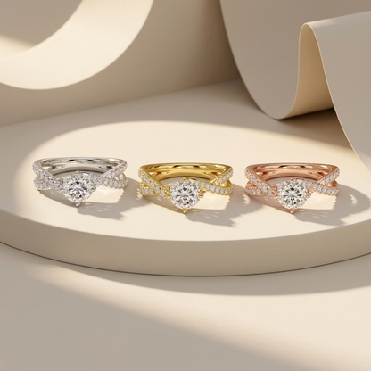 Three twisted diamond rings set
Gold silver rose gold twist rings
Luxury twisted diamond rings collection
Elegant crossover diamond rings
Premium twist band rings display
Modern twisted diamond rings style
Fine jewelry twist rings showcase
Classic twisted band rings lineup
Beautiful multi color twist rings
Stylish twisted diamond rings set