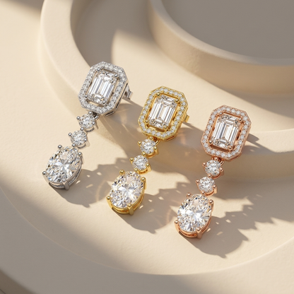 White gold emerald and oval diamond drop earring
Yellow gold emerald cut diamond dangle earring
Rose gold oval diamond drop earring design
Luxury tri-tone diamond drop earring collection
Emerald cut halo and oval diamond statement earrings
Fine jewelry multi shape diamond dangle earrings
Premium white yellow and rose gold diamond earrings
Elegant multi stone diamond drop earring collection
Contemporary emerald and oval cut diamond earrings
Luxury tri-color diamond dangle earring collection