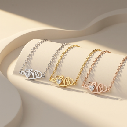 Love initial heart diamond name necklaces in white yellow and rose gold
Tricolor personalized initial necklace collection with heart diamonds
Luxury love script name necklaces in three gold finishes
Fine jewelry tricolor initial heart diamond necklace showcase
Premium white yellow and rose gold personalized name pendants
Contemporary love initial necklaces with heart shaped solitaire diamonds
Designer tricolor script initial pendant necklace collection
Elegant personalized heart diamond name necklaces on ma