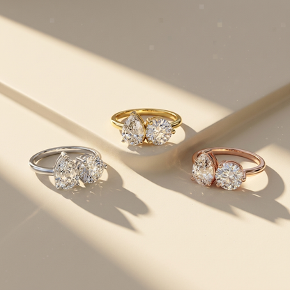Two stone pear and round diamond ring collection
Pear and round diamond rings in yellow white and rose gold
Three metal options for two stone diamond rings
Pear and round diamond ring available in three gold colors
Yellow white and rose gold two stone diamond rings
Luxury two stone pear and round diamond ring collection
Fine jewelry pear and round diamond rings in multiple metals
Toi et Moi diamond ring collection in three finishes
Premium pear and round diamond rings in gold options
Contemporary two stone 
