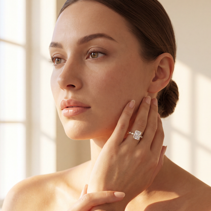 Ring mit Radiant-Diamant und Marquise- & Rund-Details | Royal Luxury