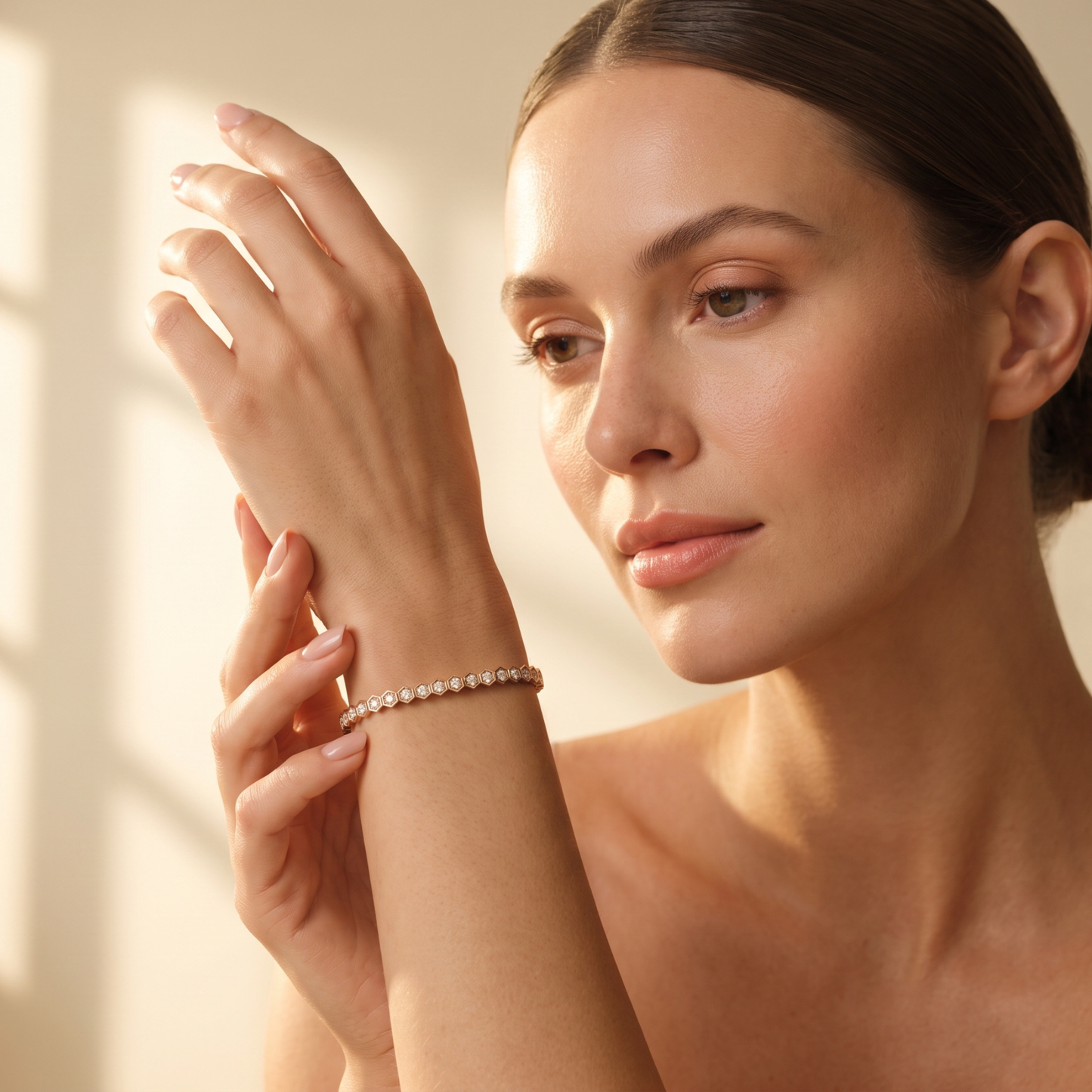 Hexa Gold Diamond Tennisarmband | Sechs Seiten puren Luxus