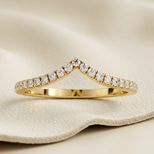 Yellow gold V shape diamond band
Luxury V shaped diamond band in yellow gold
Elegant chevron diamond band with round brilliant diamonds
Fine jewelry V shape diamond band close up
Sparkling yellow gold chevron diamond band
Premium V shaped diamond band for women
Designer V shape diamond band with pavé round diamonds
Modern yellow gold V contour diamond band
Timeless V shape diamond band with brilliant round diamonds
Classic yellow gold chevron diamond band for stacking