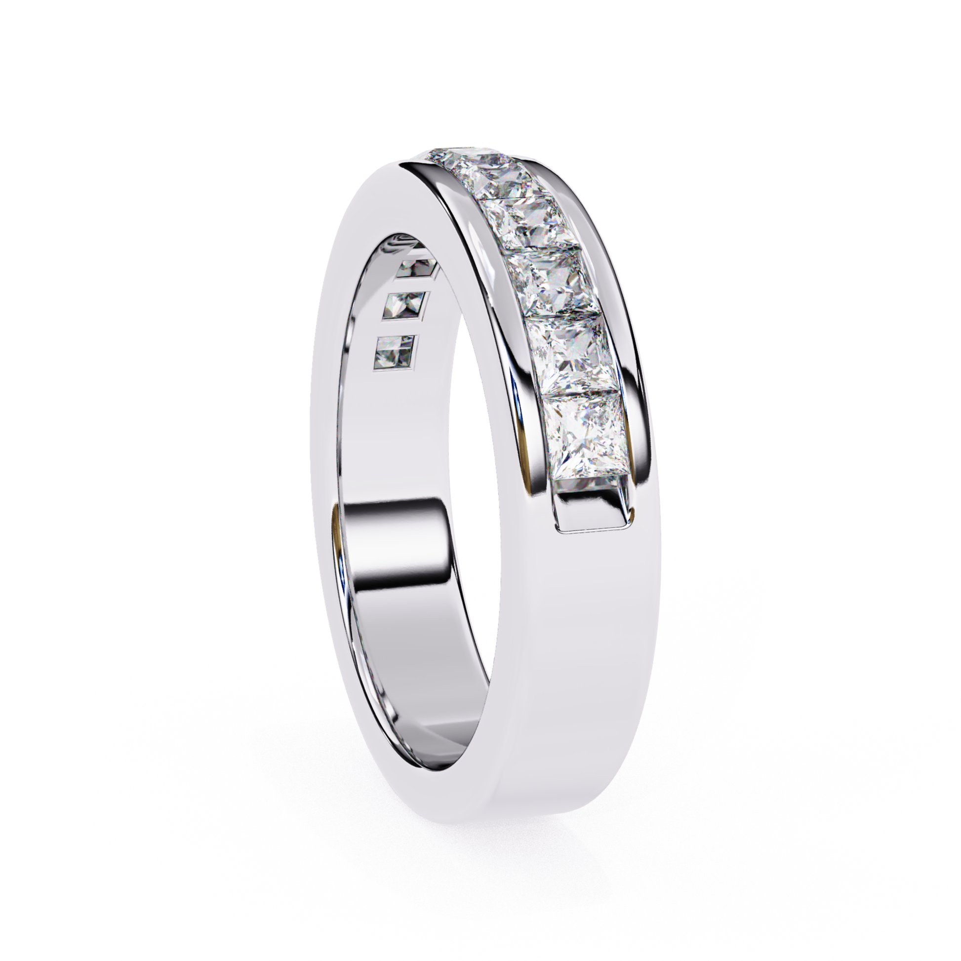 White gold channel diamond ring
White gold straight cut diamond band
White gold polished diamond ring
White gold diamond band side view
White gold clean finish diamond band
White gold diamond ring close view
White gold channel set diamond band
White gold diamond band angle view
White gold smooth diamond ring
White gold classic diamond band