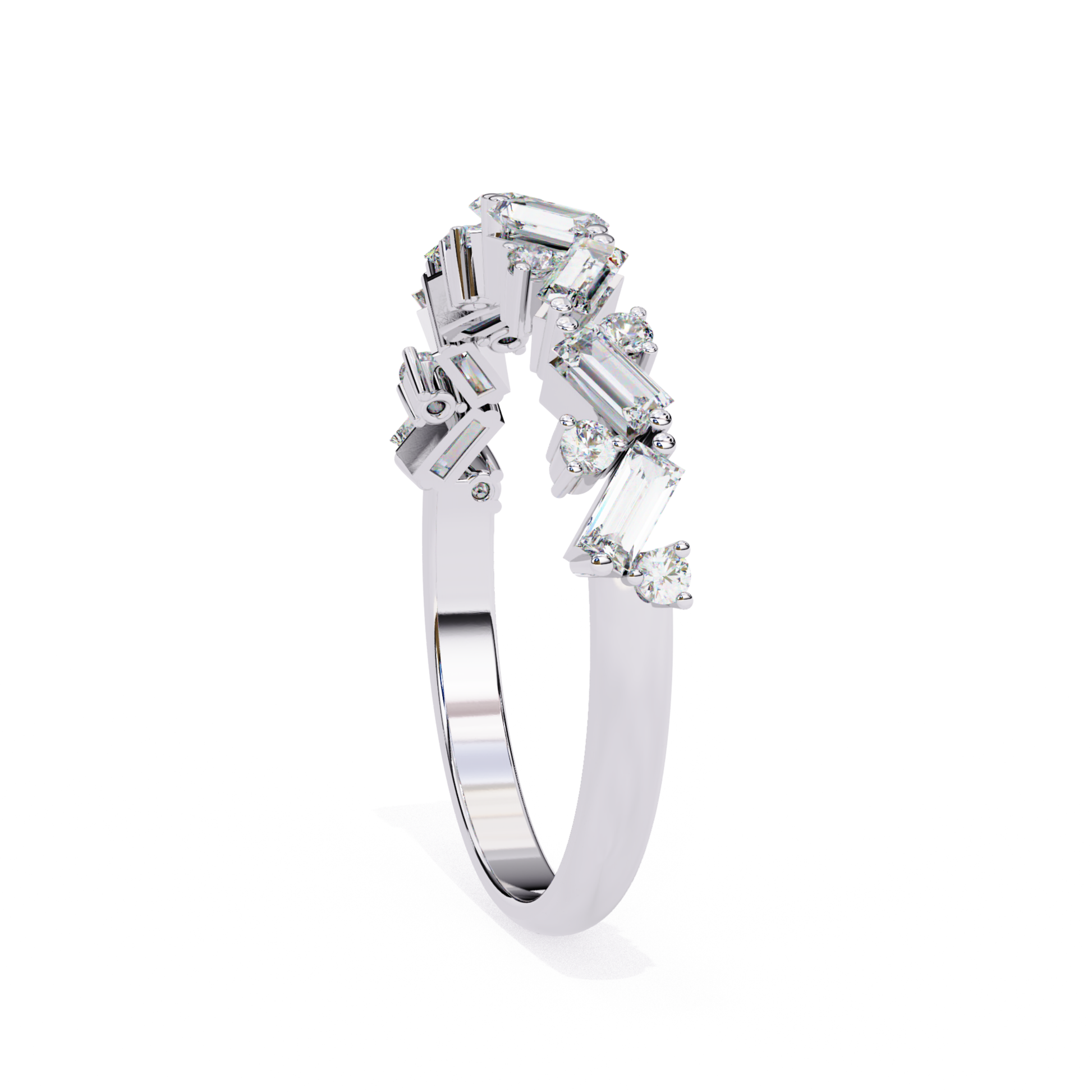 Side view of white gold chevron mixed cut diamond band
White gold V shaped band with baguette and round diamonds side profile
Luxury white gold chevron diamond ring side angle
Fine jewelry mixed cut diamond wishbone band in white gold side view
Elegant white gold contour diamond band side profile
Premium white gold chevron anniversary band with mixed cut diamonds
Designer white gold V shaped diamond stacking ring side detail
Modern white gold mixed shape diamond band side angle
Timeless white gold chevron d
