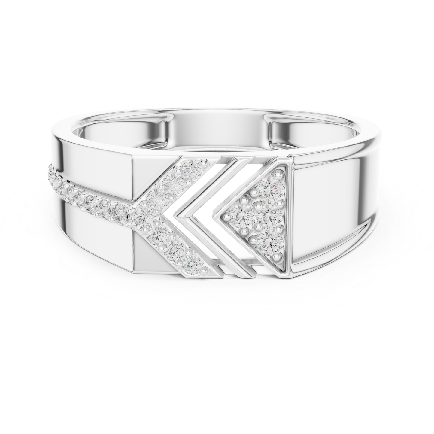 White gold arrow pattern ring with diamonds
Modern white gold band featuring diamond design
Wide white gold ring with geometric diamonds
Contemporary arrow style white gold diamond ring
White gold luxury band with diamond accents
Bold geometric white gold ring with diamonds
Elegant white gold fashion ring with pave diamonds
White gold statement band design with diamonds
White gold angular pattern ring with diamonds
Designer white gold ring with diamond details