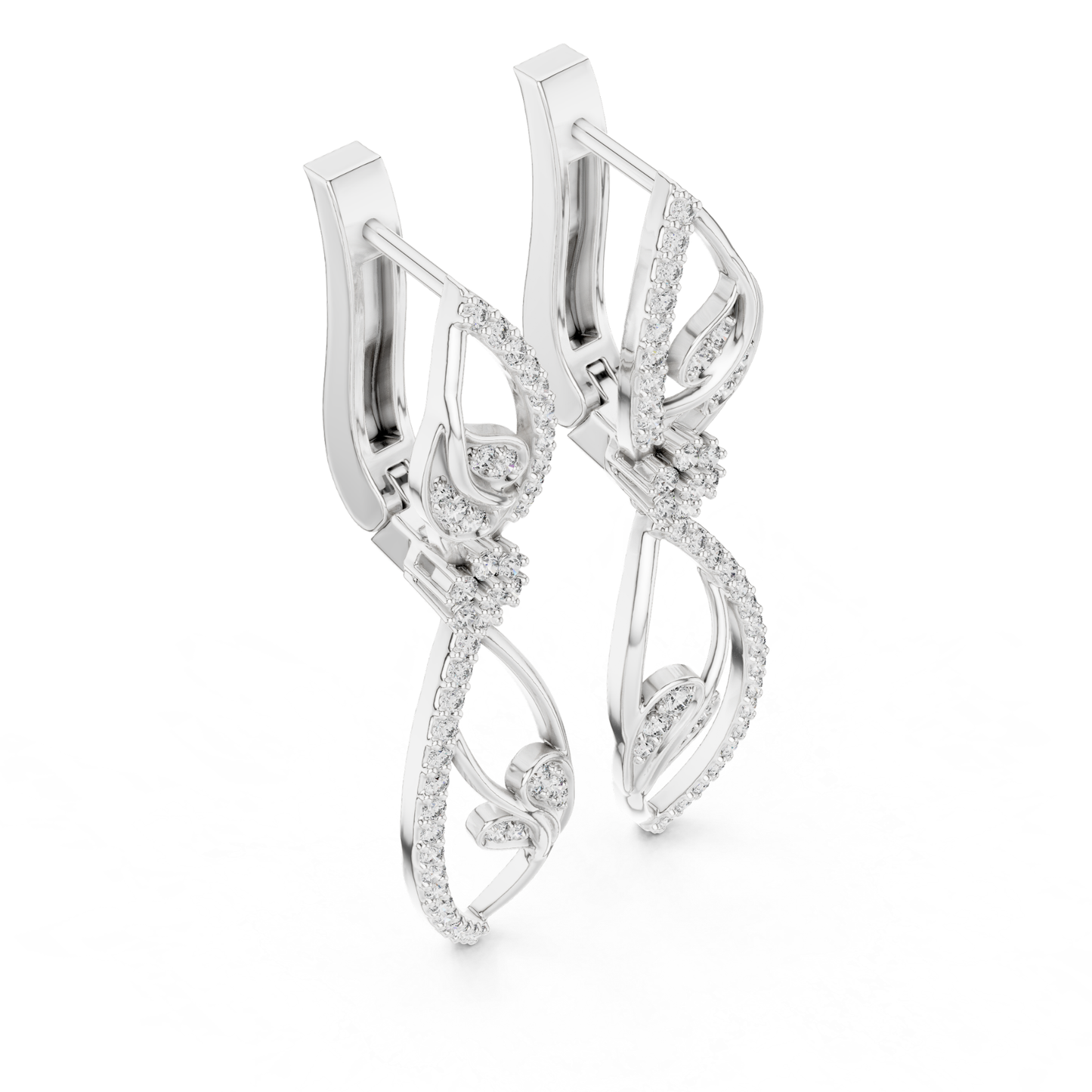 Side profile white gold diamond leaf drop earrings
White gold open leaf diamond earrings side view
Round diamond leaf motif drop earrings in white gold
Side view designer diamond drop earrings in white gold
White gold diamond earrings with leaf pattern side view
Curved leaf diamond drop earrings in white gold
Openwork round diamond earrings side profile in white gold
White gold leaf inspired dangle earrings side view
Fine diamond drop earrings with leaf design in white gold
White gold round diamond earrings
