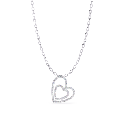White gold double heart diamond pendant
Double heart pavé diamond pendant necklace
White gold open heart diamond necklace
Elegant double heart diamond pendant
White gold layered heart pendant
Diamond heart pendant with pavé setting
Polished white gold heart necklace
Modern double heart diamond pendant
White gold heart diamond jewelry
Double heart pendant with round diamonds