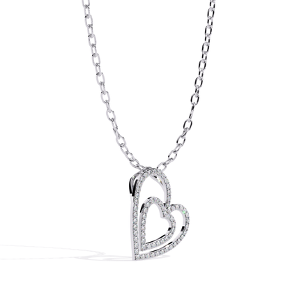 White gold double heart diamond pendant side angle
Side angle view of double heart diamond pendant
White gold open heart diamond pendant profile
Double heart pendant side profile in white gold
White gold layered heart necklace side angle
Elegant double heart diamond pendant profile
Polished white gold heart pendant side
Modern double heart necklace side perspective
White gold diamond heart pendant angle
Open heart diamond pendant side detail