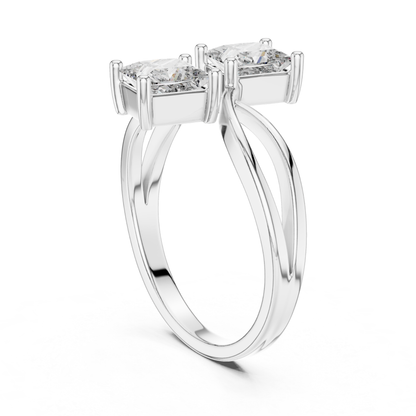 White gold double princess cut split shank ring side view
Side profile double princess diamond ring in white gold
White gold split shank ring with twin princess diamonds
Double princess cut bypass ring in white gold
White gold crossover ring with two princess diamonds
Modern white gold double diamond split ring
Open split shank princess diamond ring in white gold
White gold ring with dual princess cut diamonds
Elegant double princess diamond ring side profile
White gold bypass style princess diamond ring