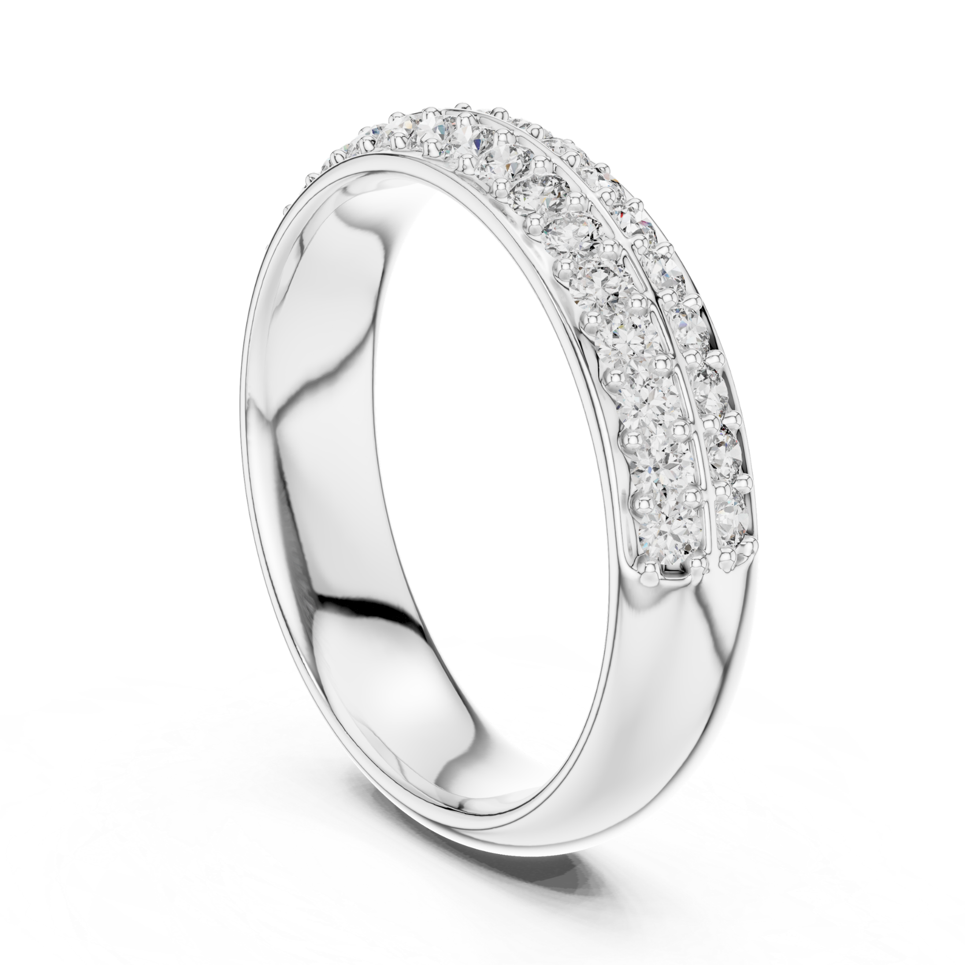 White gold diamond band ring angled view design
Double row diamond ring angled profile detail
Round diamond band ring perspective view design
White gold diamond band ring diagonal angle
Double row diamond white gold ring closeup view
White gold diamond ring three quarter angle
Lab diamond band ring angled position view
Diamond band ring from angled perspective view
White gold double row ring detailed view
Round diamond white gold band angled display