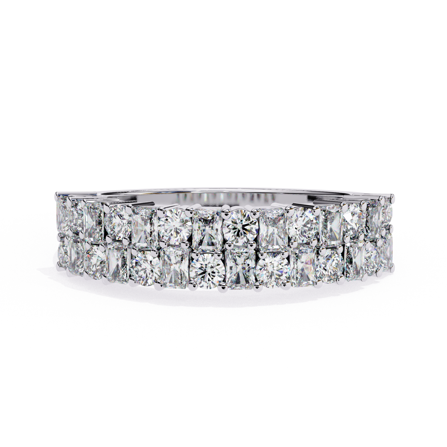 White gold double row princess diamond band
Luxury double row princess cut diamond band in white gold
Elegant two row princess diamond band with shared prong setting
Fine jewelry white gold double row princess diamond band close up
Sparkling white gold double row diamond band
Premium princess cut diamond band for women
Designer white gold double row princess diamond band
Modern white gold princess cut diamond band
Timeless double row princess diamond band in white gold
Classic white gold double row princess
