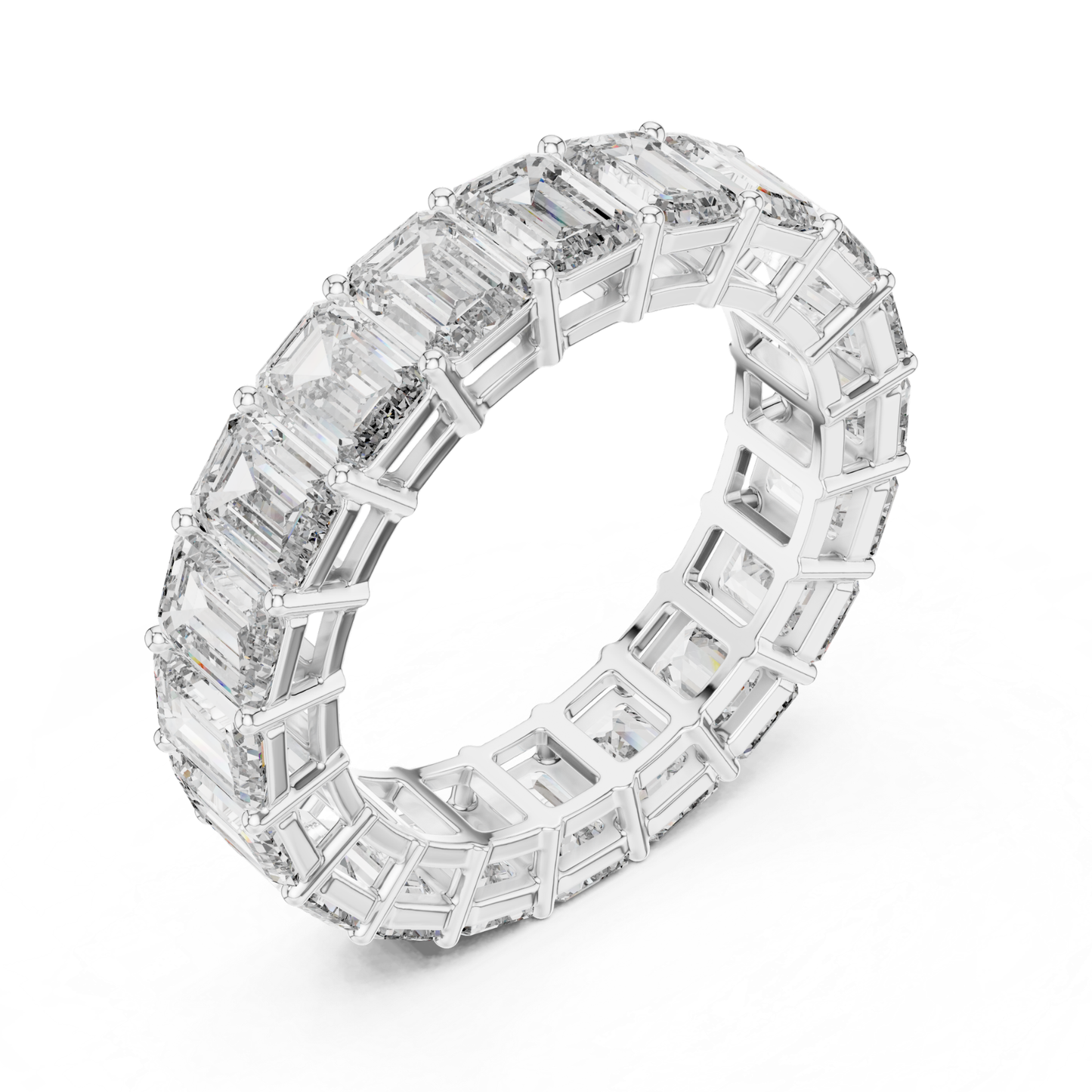 Emerald Cut Diamond Eternity Ring Angled View in White Gold
White Gold Emerald Diamond Eternity Band Side Angle
Emerald Cut Diamond Wedding Band Perspective View
Full Eternity Emerald Diamond Ring Angled Display
Emerald Diamond Band Ring Prong Set View
White Gold Emerald Cut Diamond Ring Side View
Emerald Diamond Eternity Band Diagonal Angle
Continuous Emerald Diamond Ring in White Gold
Emerald Cut Diamond Band Ring Angled Perspective
White Gold Full Eternity Diamond Ring Side Angle