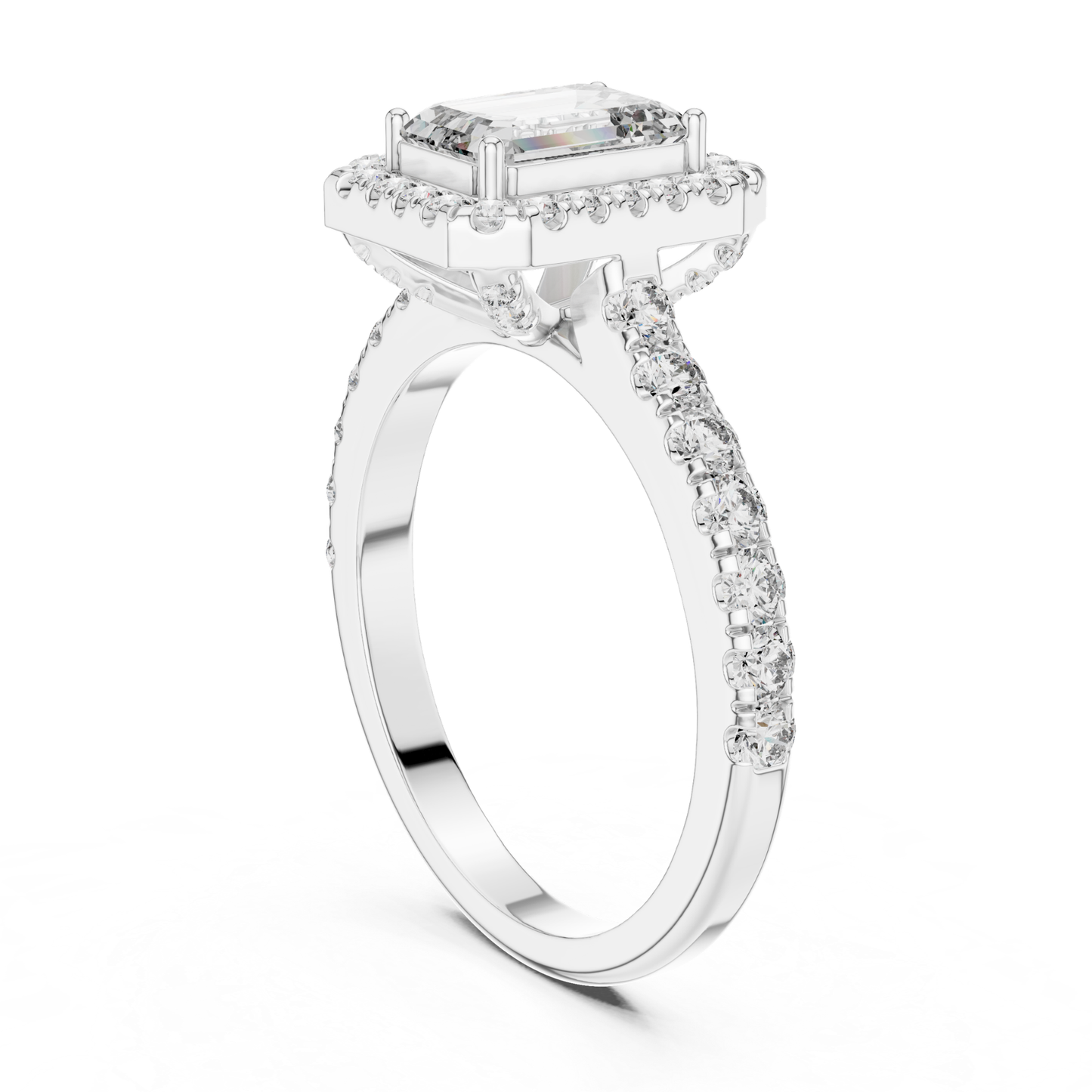 White gold emerald cut diamond halo ring gallery view
Gallery view of white gold emerald cut diamond ring
White gold emerald cut halo ring side gallery
Emerald cut diamond halo ring gallery profile
White gold halo ring with emerald cut diamond gallery
White gold emerald cut diamond ring side setting
Emerald cut halo engagement ring gallery view
White gold emerald cut diamond ring profile angle
White gold diamond halo ring side structure
White gold emerald cut ring gallery detail