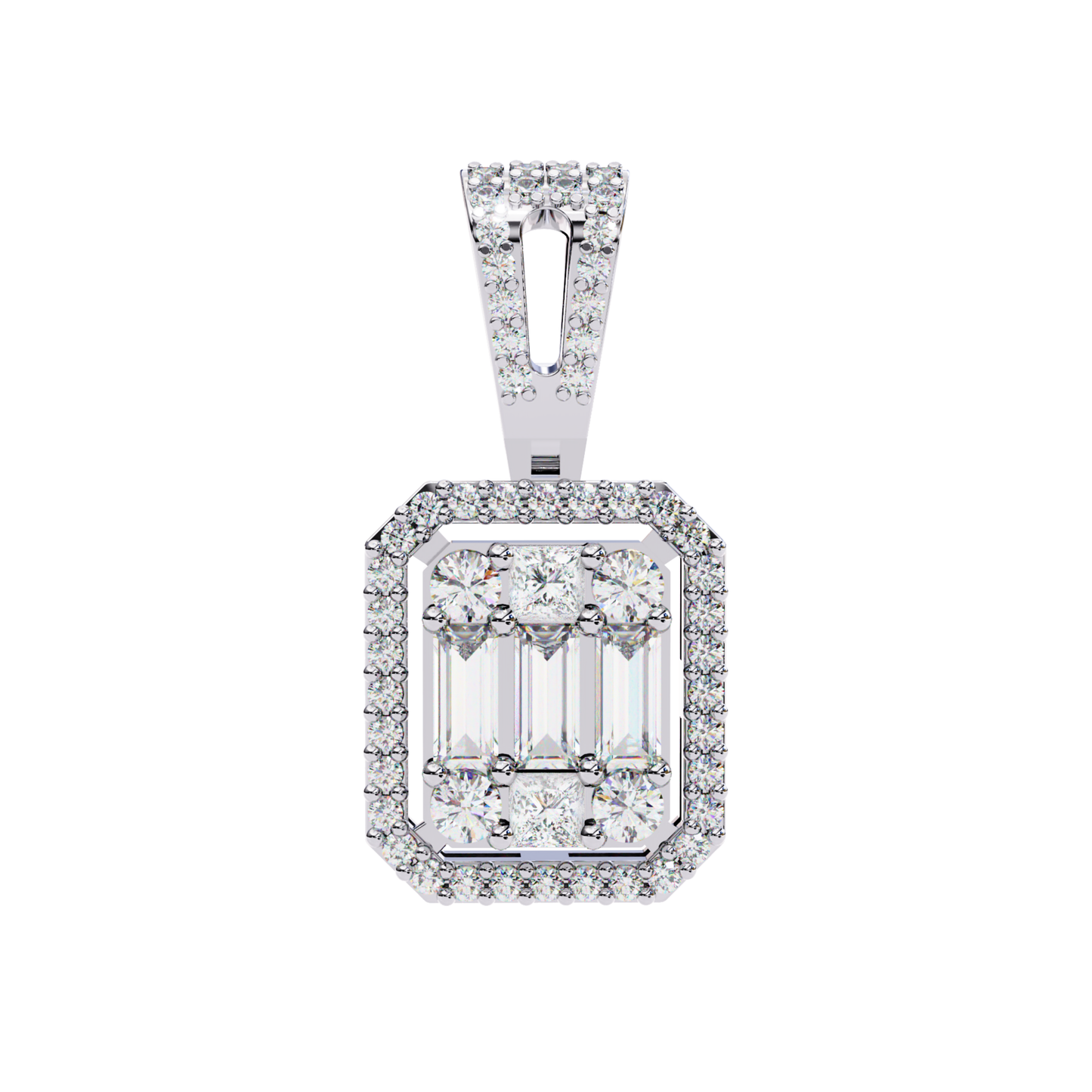 White gold emerald cut halo diamond pendant
Luxury emerald cut diamond halo pendant in white gold
Elegant white gold geometric halo diamond pendant necklace
Fine jewelry emerald cut diamond pendant with octagonal halo
Sparkling white gold emerald diamond pendant for women
Premium white gold halo pendant with emerald and round diamonds
Designer emerald cut diamond halo necklace in white gold
Modern white gold emerald cut diamond pendant
Timeless white gold emerald halo diamond necklace
Classic white gold oct