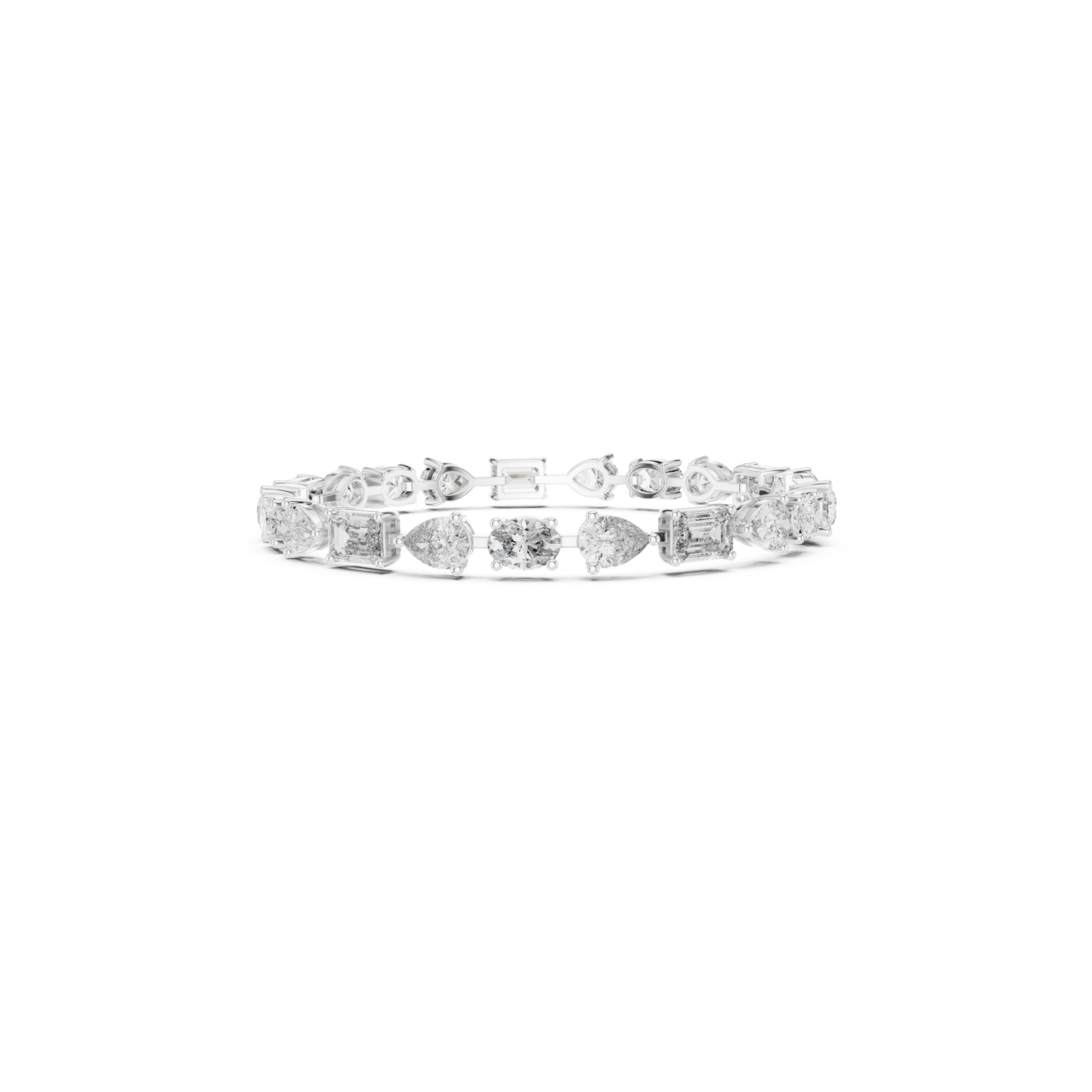 Center view white gold emerald oval pear diamond bracelet
White gold bracelet with emerald oval pear diamonds
Mixed shape diamond bracelet center profile
Emerald oval pear diamond line bracelet
White gold multi shape tennis bracelet
Oval pear emerald diamond bracelet design
White gold bracelet with mixed cut diamonds
Center angle diamond tennis bracelet
Emerald pear oval diamond bracelet in white gold
White gold designer mixed shape bracelet