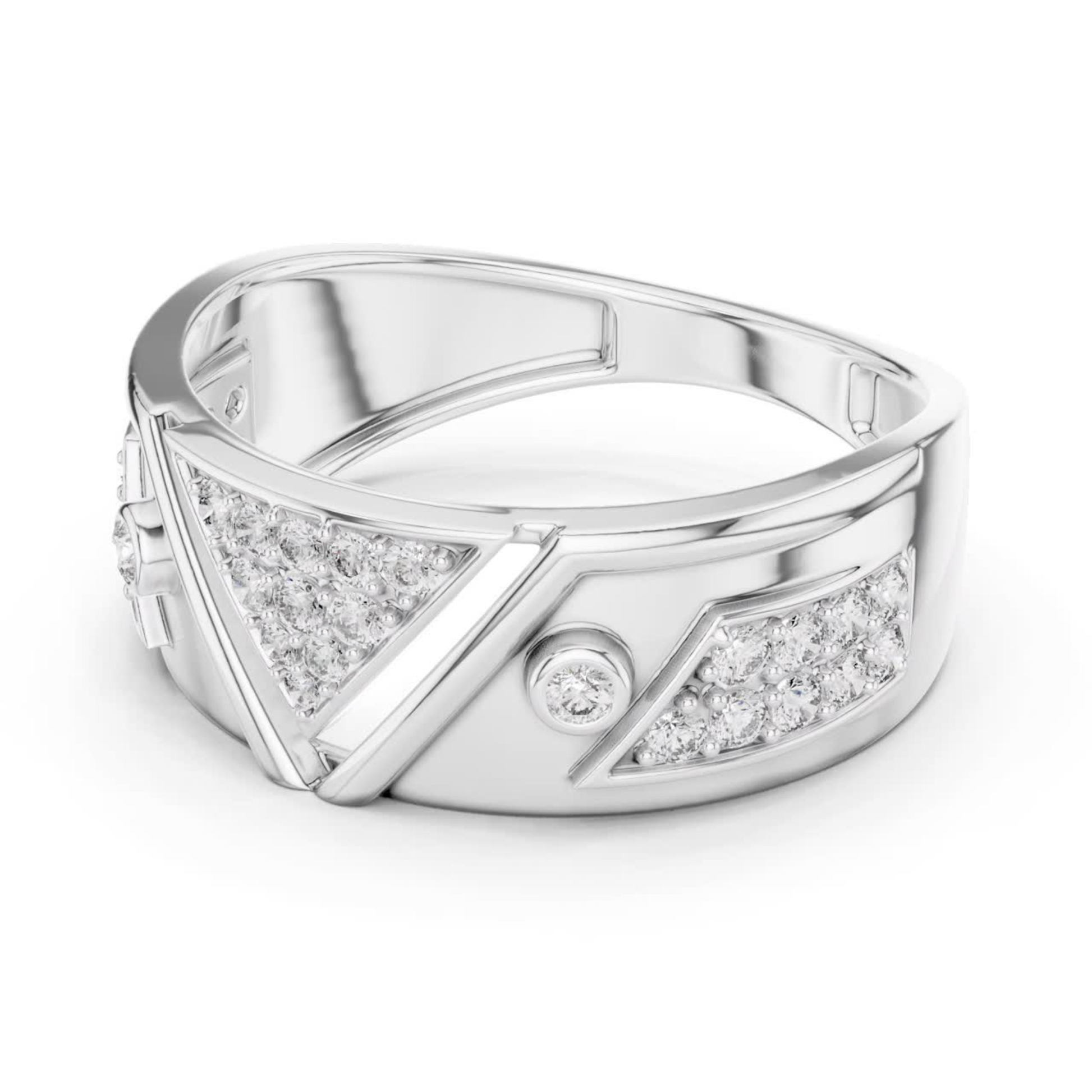 White gold geometric diamond ring back view
Rear side white gold statement band ring
White gold wide geometric ring back profile
Modern white gold abstract diamond ring rear
White gold polished band ring inner view
Contemporary white gold geometric band profile
White gold luxury statement ring back angle
Bold white gold fashion ring rear design
White gold architectural band ring side view
White gold modern geometric ring back profile