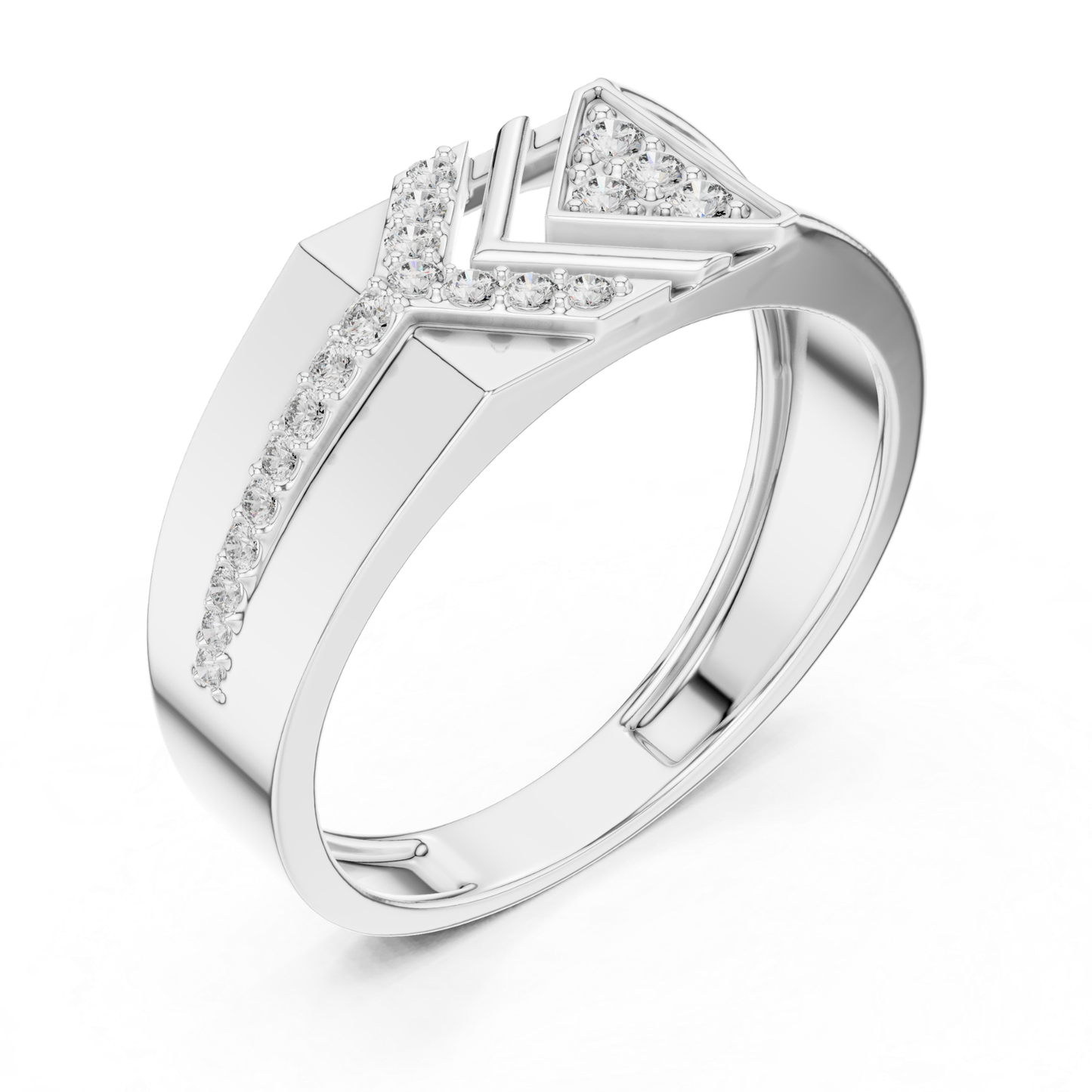 White gold geometric statement ring with diamonds
Modern white gold diamond fashion ring design
White gold angular band ring with diamonds
Contemporary white gold geometric diamond ring
Bold white gold statement ring with diamonds
White gold luxury ring with pave diamonds
Elegant white gold geometric fashion ring
White gold designer ring with diamond accents
Wide white gold diamond statement band
White gold modern ring with geometric details