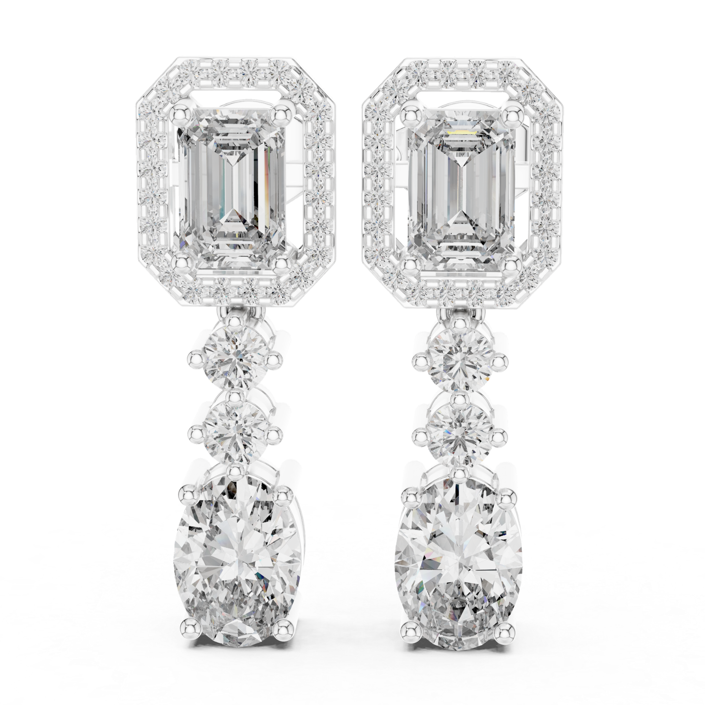Geometric emerald and oval diamond drop earrings in white gold
White gold emerald halo diamond dangle earrings
Oval diamond drop earrings with geometric halo top
Luxury white gold diamond drop earrings for women
Emerald cut and oval diamond statement earrings
White gold multi stone diamond dangle earrings
Oval lab diamond earrings with emerald halo design
Elegant geometric diamond drop earrings in white gold
Emerald cut halo top with oval diamond drops
White gold prong set diamond drop earrings