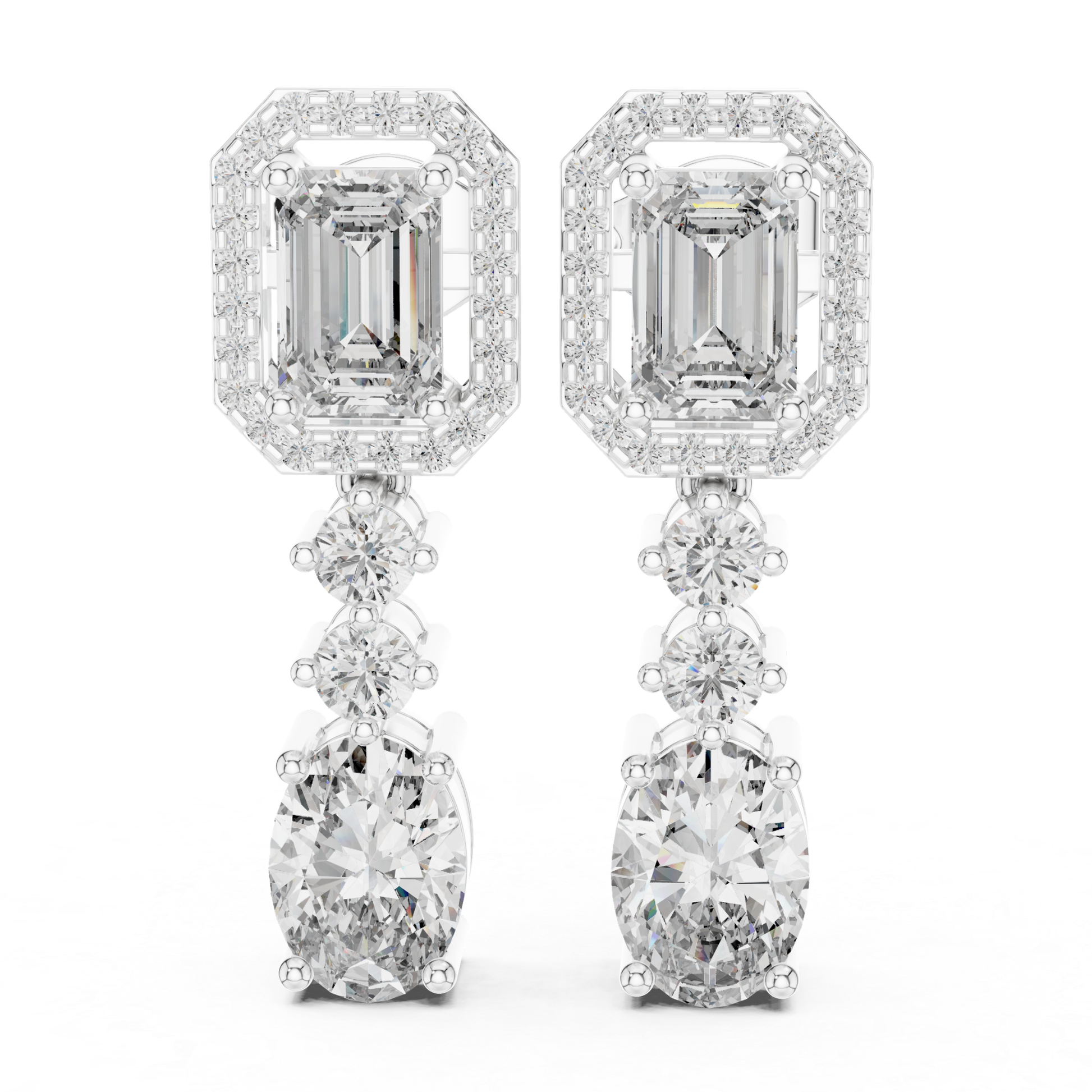 Geometric emerald and oval diamond drop earrings in white gold
White gold emerald halo diamond dangle earrings
Oval diamond drop earrings with geometric halo top
Luxury white gold diamond drop earrings for women
Emerald cut and oval diamond statement earrings
White gold multi stone diamond dangle earrings
Oval lab diamond earrings with emerald halo design
Elegant geometric diamond drop earrings in white gold
Emerald cut halo top with oval diamond drops
White gold prong set diamond drop earrings