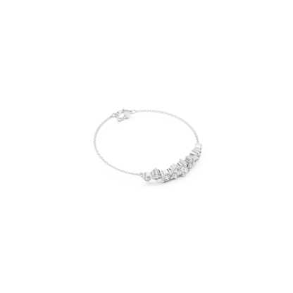 Top view white gold graduated diamond bracelet
White gold chain bracelet with round diamonds
Angled view diamond chain bracelet design
White gold bracelet with graduated stone layout
Round diamond bracelet with fine link chain
White gold diamond bracelet overhead view
Delicate chain bracelet with clustered diamonds
White gold bracelet featuring round brilliant diamonds
Graduated diamond arrangement chain bracelet
White gold diamond bracelet with lobster clasp