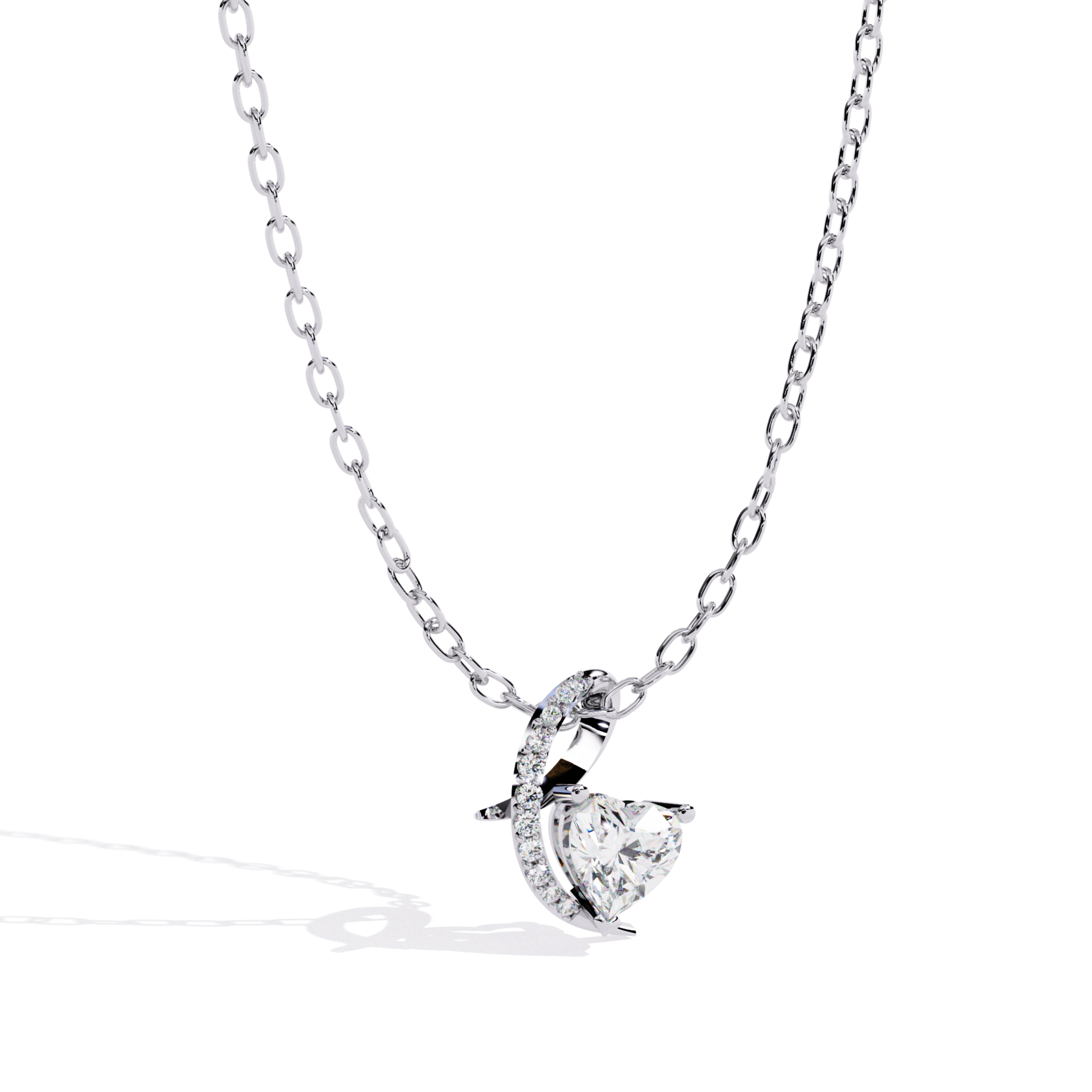 White gold heart cut diamond pendant angle view
Heart cut diamond pendant in white gold
Curved white gold heart diamond pendant
White gold pendant with heart cut diamond
Heart diamond pendant angled design
White gold curved diamond pendant
Heart shaped diamond white gold pendant
Elegant heart cut diamond pendant
White gold heart diamond pendant detail
Curved heart diamond pendant angle