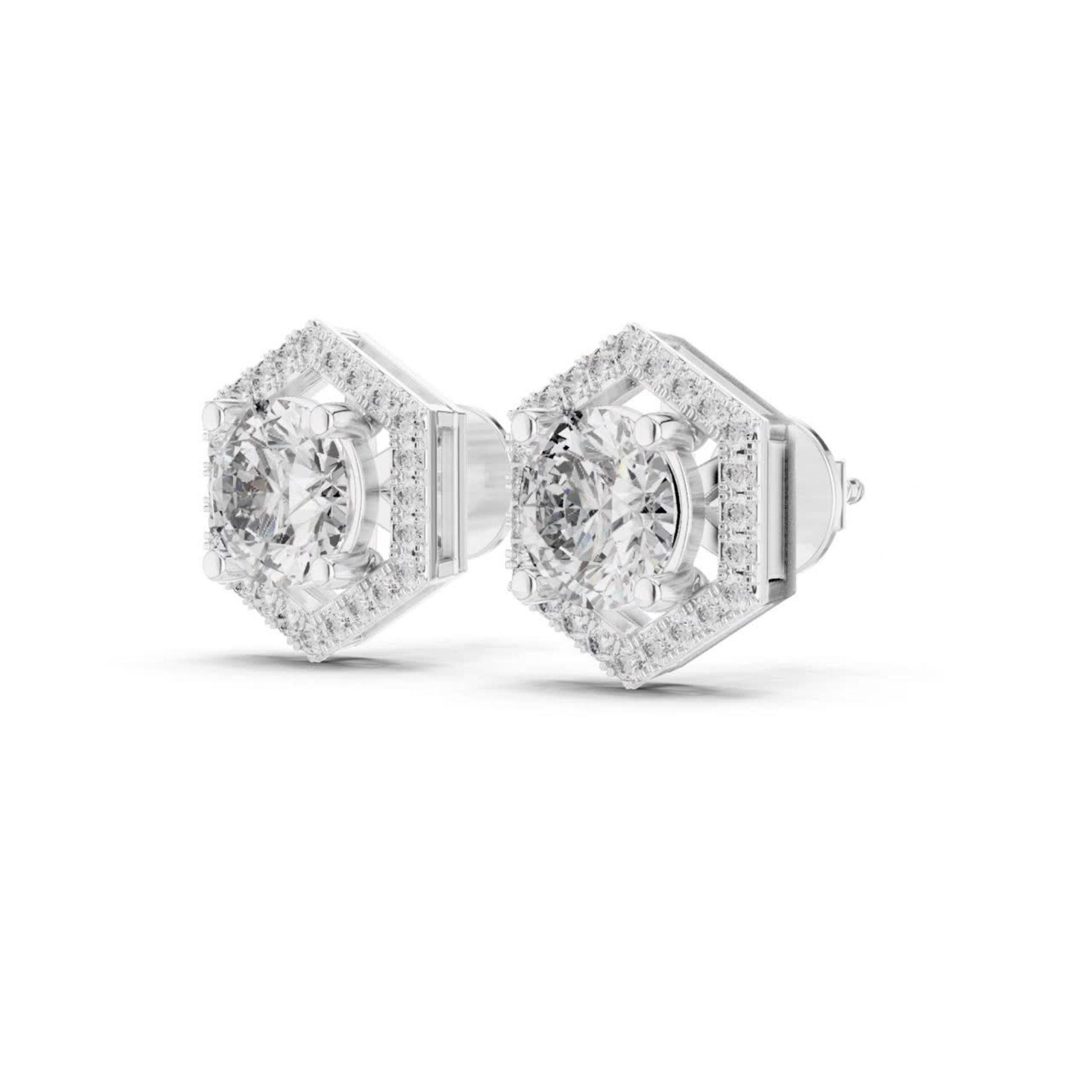 White gold hexagon halo round diamond stud earrings side view
Round diamond hexagon earrings side profile
White gold geometric diamond stud earrings side view
Hexagon halo diamond earrings side angle
Round center diamond hexagon stud earrings side profile
White gold halo diamond earrings side view
Hexagon framed round diamond earrings side angle
Diamond halo stud earrings in white gold side view
Geometric round diamond earrings side profile
White gold hexagon diamond earrings side angle