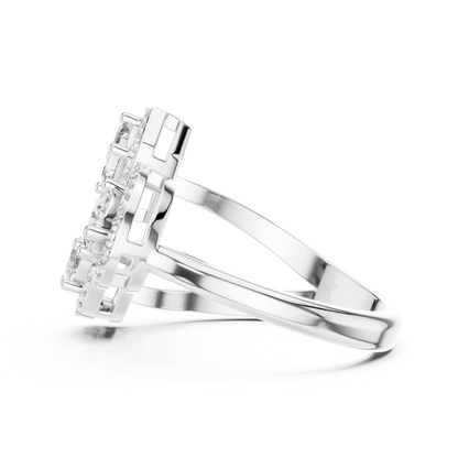 Side profile white gold multi shape diamond halo ring
White gold halo diamond ring with split band
Multi shape diamond halo ring in white gold
Elegant white gold open style halo ring
Emerald and marquise diamond ring side view
Modern white gold statement halo diamond ring
Luxury white gold multi stone diamond ring
White gold designer ring with halo detailing
Contemporary split shank diamond halo ring
White gold ring with emerald and pear halo diamonds