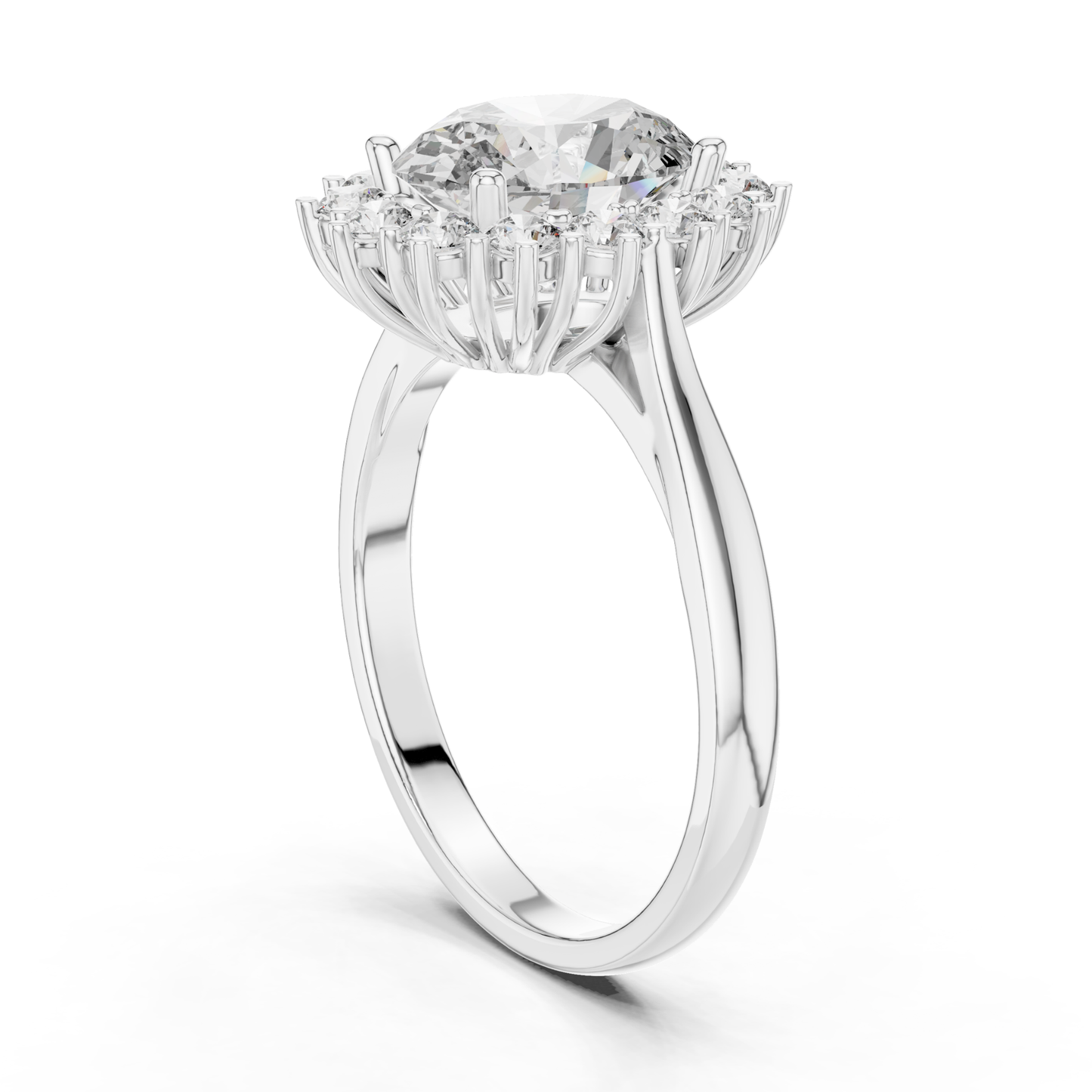 White gold oval halo ring side angle
Side view white gold oval diamond halo ring
Oval halo engagement ring white gold profile
White gold diamond halo ring basket view
Oval cut halo ring side profile white gold
White gold oval cluster halo ring side
Elegant oval halo ring side perspective
White gold prong set halo ring profile
Oval diamond halo ring detailed side view
White gold floral halo engagement ring side