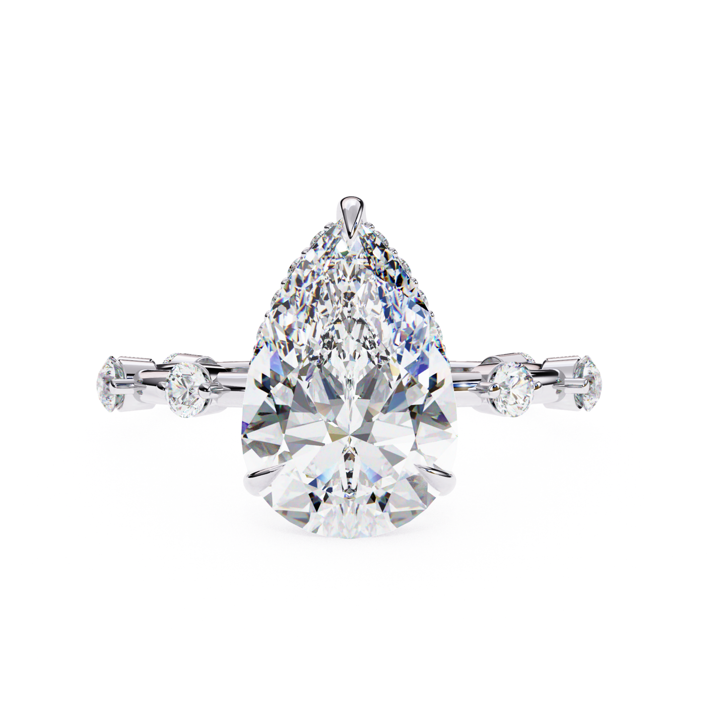 Pear Cut Diamond Hidden Halo Ring In White Gold
White Gold Pear Diamond Solitaire Ring
Pear Shape Diamond Ring With Round Side Stones
White Gold Ring With Pear Cut Center Diamond
Four Prong Pear Diamond Ring In White Gold
Front View Pear Cut Diamond Hidden Halo Ring
White Gold Diamond Ring With Pear Solitaire
Contemporary Pear Shape Diamond Ring
Pear Cut Engagement Ring With Diamond Band
White Gold Pear Diamond Ring Front View