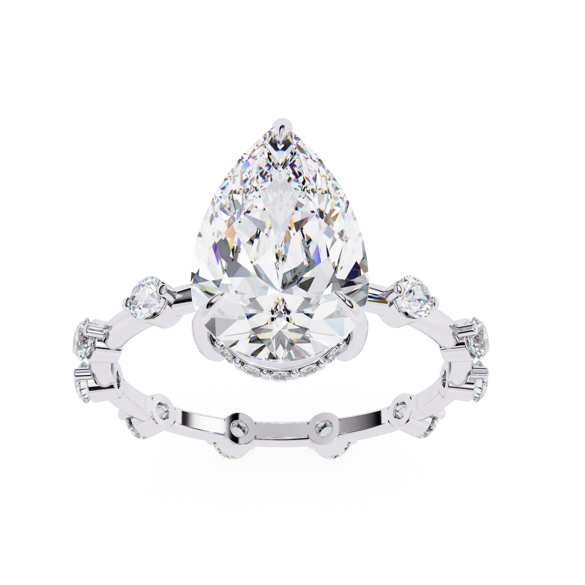 Pear Cut Diamond Solitaire Ring In White Gold
White Gold Pear Diamond Ring With Hidden Halo
Pear Shape Diamond Ring With Round Side Stones
White Gold Solitaire Ring With Pear Cut Diamond
Four Prong Pear Diamond Ring In White Gold
Front View Pear Cut Diamond Engagement Ring
White Gold Ring With Pear Shape Center Diamond
Contemporary Pear Diamond Ring With Hidden Halo
Pear Cut Solitaire Ring With Diamond Band
White Gold Diamond Ring With Pear Center Stone