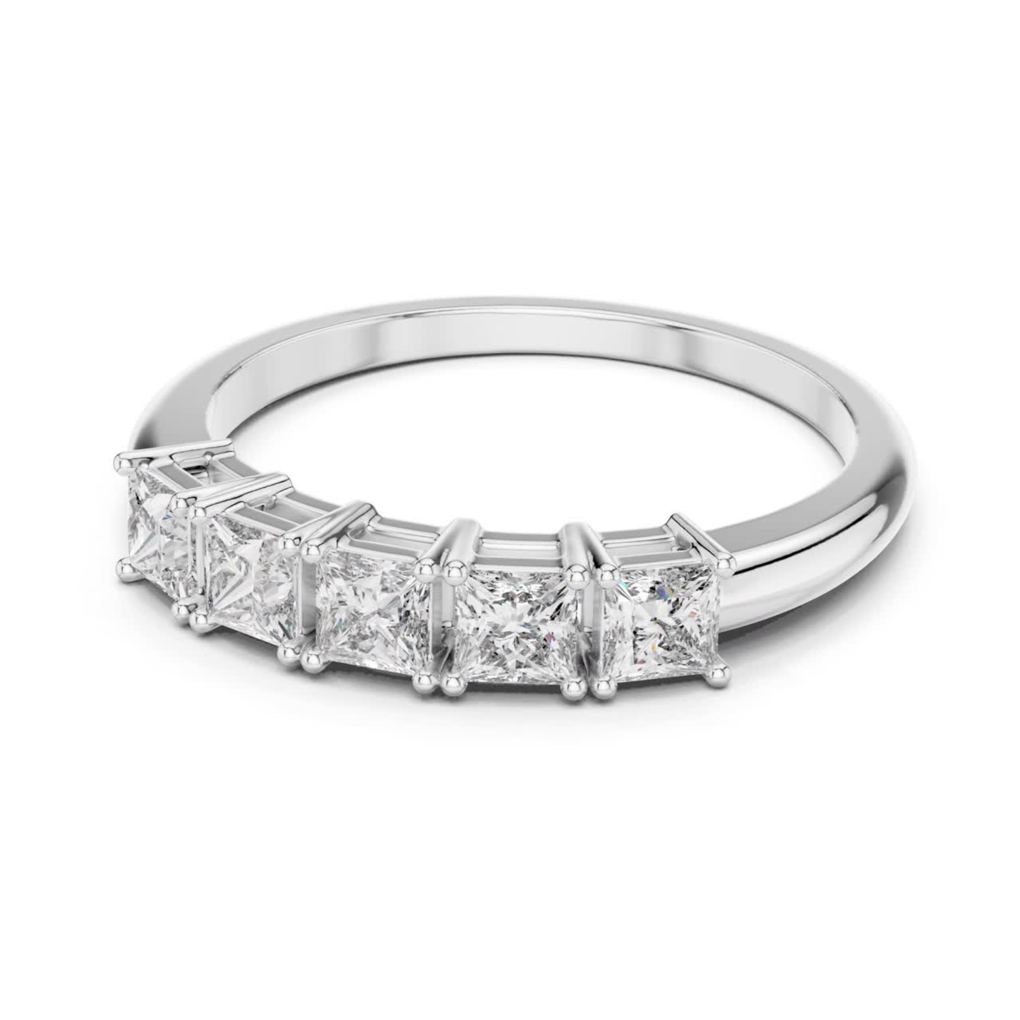 White gold princess diamond half band
White gold five stone diamond ring
Princess cut diamond ring in white gold
Minimal white gold princess band
White gold straight diamond wedding ring
Elegant princess cut anniversary band
Contemporary white gold stack ring
White gold square diamond band
Slim princess diamond ring in white gold
Modern white gold multi diamond band