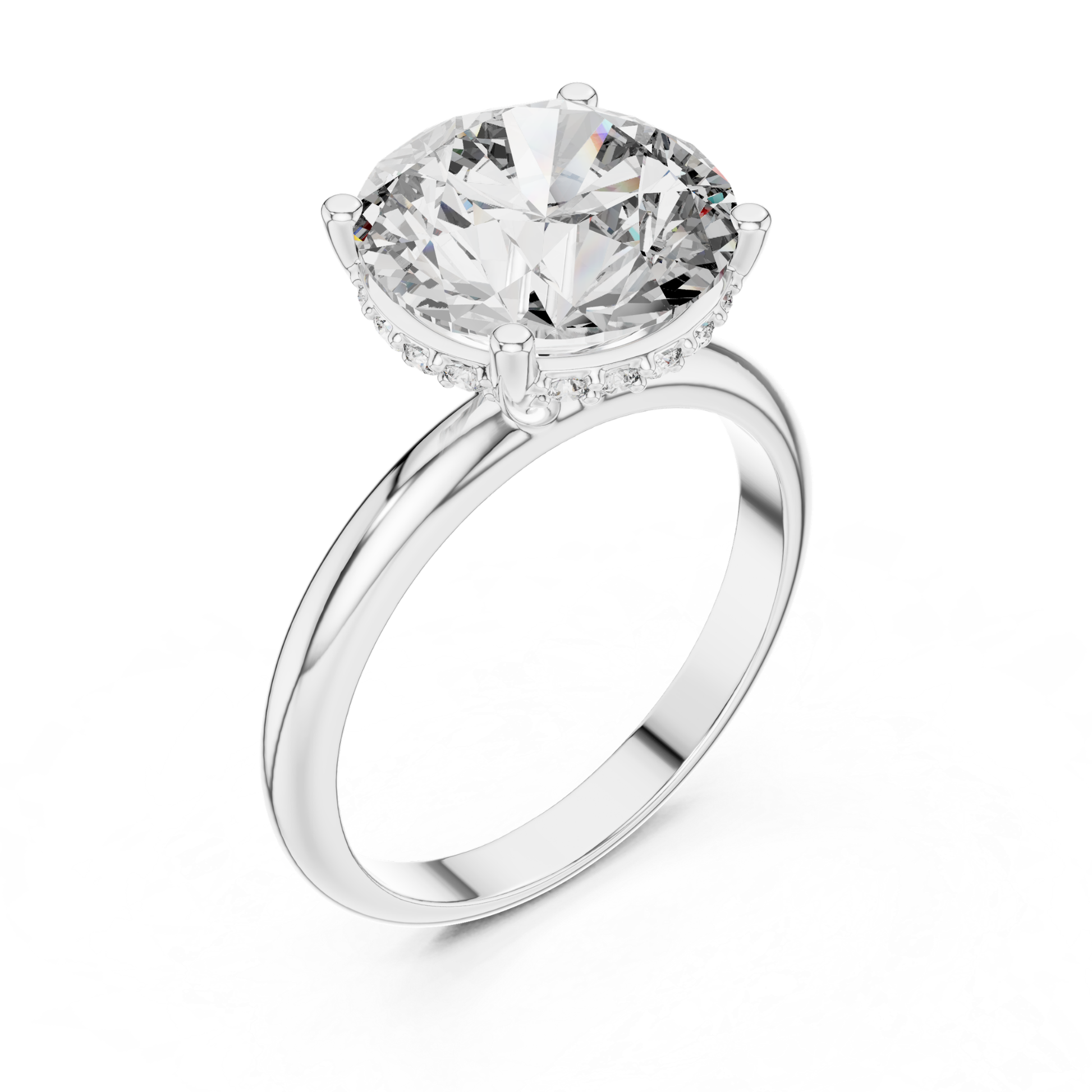 White gold round brilliant solitaire ring perspective view
White gold four prong round brilliant ring
Round brilliant diamond ring with hidden halo
Perspective view of round brilliant solitaire ring
White gold hidden halo diamond ring
Lab grown round brilliant solitaire ring
White gold ring with round brilliant center stone
Classic round brilliant ring in white gold
Four prong round brilliant engagement ring
White gold polished round brilliant solitaire ring