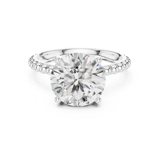 White gold round cut diamond beaded band ring
White gold solitaire ring with beaded shank
Round diamond ring with polished beaded band
Four prong round diamond white gold ring
White gold engagement ring with beaded detail
Classic round diamond ring in white gold
Beaded shank round solitaire diamond ring
Minimal white gold round diamond ring
Fine white gold ring with round diamond
Round brilliant diamond white gold ring