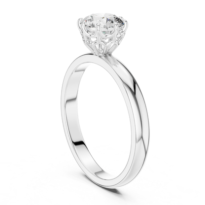 White gold round diamond ring profile view
White gold eight prong solitaire ring profile
Profile view of white gold diamond ring
White gold ornate eight prong ring setting
Raised round diamond setting in white gold
White gold polished solitaire ring profile
White gold classic diamond ring side profile
White gold secure eight prong diamond ring
White gold round brilliant diamond ring profile
White gold elegant solitaire ring profile