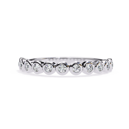 White gold band with round bezel diamonds
Round diamond bezel set white gold ring
White gold ring with round diamond settings
Slim white gold diamond band
Bezel set round diamond white gold band
White gold ring with small round diamonds
Diamond bezel style white gold band
White gold band ring with round diamond detail
Plain white gold diamond band
Round diamond bezel band ring in white gold