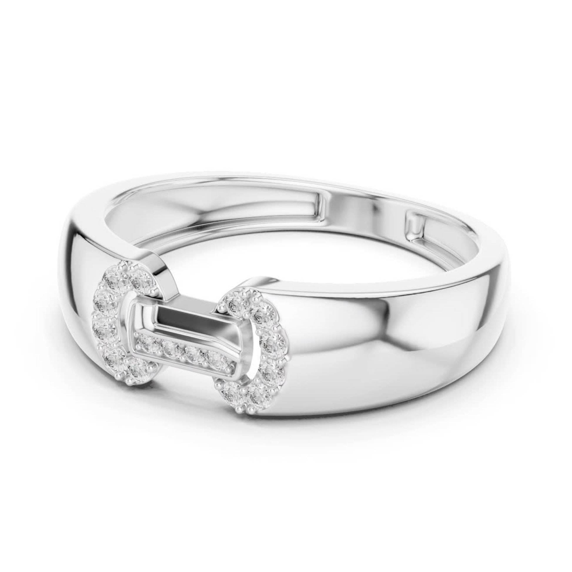 Side view white gold round diamond buckle band ring
White gold diamond buckle ring angled side profile
Round diamond white gold buckle band ring side angle
Modern white gold diamond buckle ring side view
Polished white gold round diamond fashion band ring
Luxury white gold geometric diamond buckle ring
Sleek white gold round diamond wide band ring
Contemporary white gold diamond accented buckle ring
Elegant white gold round diamond statement band
White gold designer buckle ring with round diamonds