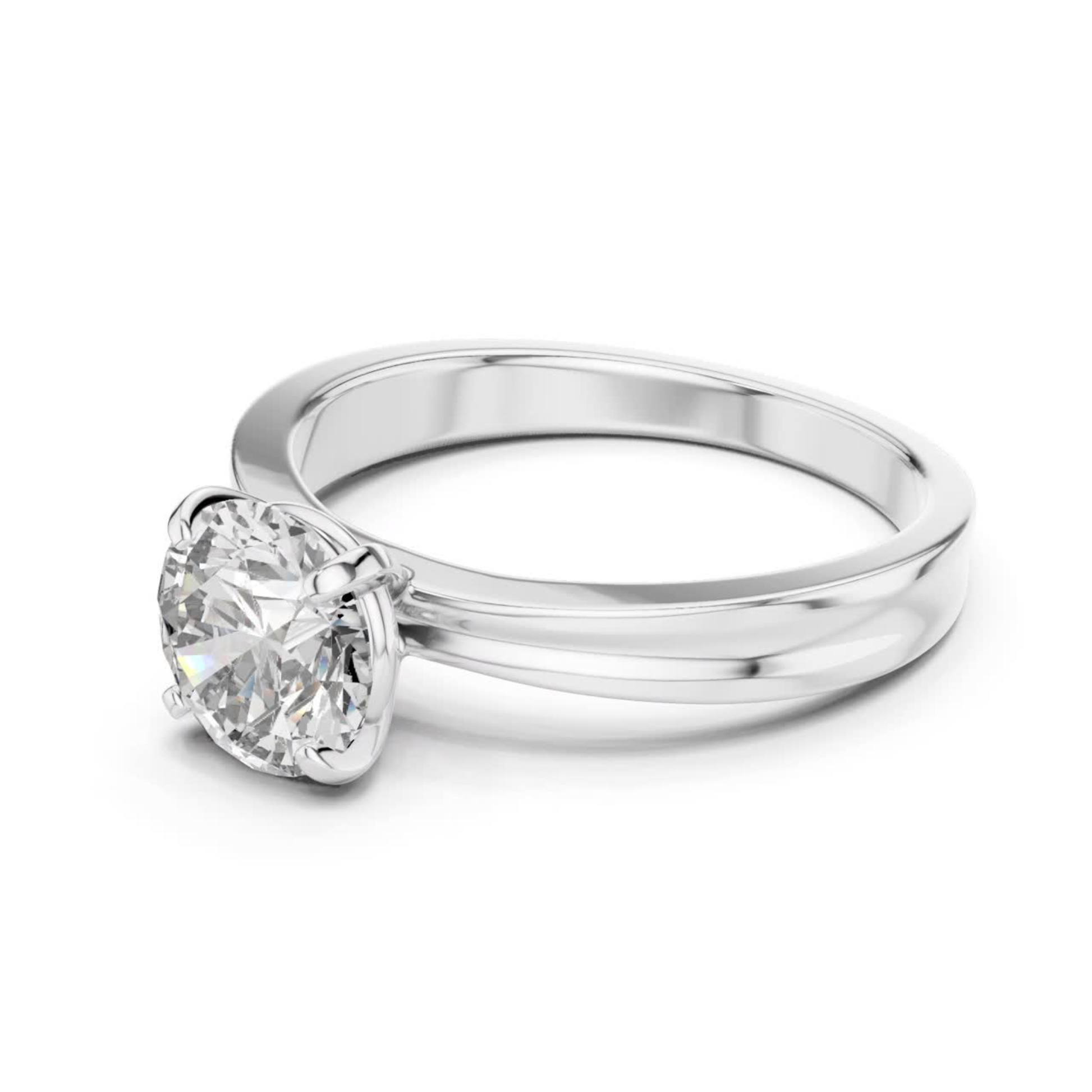 White gold round diamond ring from angle view
White gold classic solitaire diamond ring angle
White gold round cut diamond ring profile angle
Angled white gold round diamond engagement ring
White gold polished round diamond ring side angle
Round diamond white gold solitaire ring perspective
White gold elegant round diamond ring close angle
White gold four prong round diamond ring angle
White gold minimal round diamond ring angled view
White gold round diamond bridal ring angle