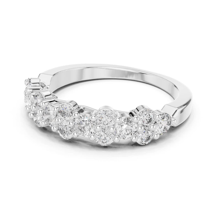Side view white gold diamond cluster band ring
White gold round diamond band side angle
Diamond cluster wedding band side view
White gold multi diamond ring side profile
Round diamond stackable band side view
Shared prong diamond band white gold
White gold floral diamond ring side view
Minimal diamond cluster band side angle
White gold round diamond statement band
Side profile diamond anniversary band ring