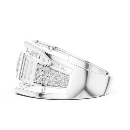 White gold contemporary band ring with round diamonds
Modern white gold geometric diamond fashion ring
Elegant white gold open frame diamond ring
White gold wide band ring with pave diamonds
Luxury white gold statement ring for women
Stylish white gold designer diamond band
Fine jewelry white gold round diamond ring
Unique white gold modern diamond ring closeup
Handmade white gold geometric diamond ring
White gold sparkling diamond band ring design