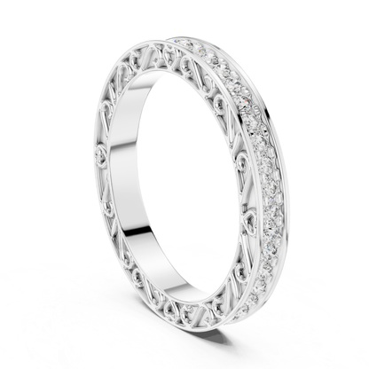 White gold round diamond decorative gallery band
White gold eternity ring with round diamonds
White gold diamond band vertical profile
Open gallery diamond wedding band in white gold
White gold anniversary band with diamonds
Decorative eternity ring with round diamonds
Fine white gold diamond band ring
White gold round diamond eternity band
Elegant white gold wedding ring with diamonds
White gold diamond band side view